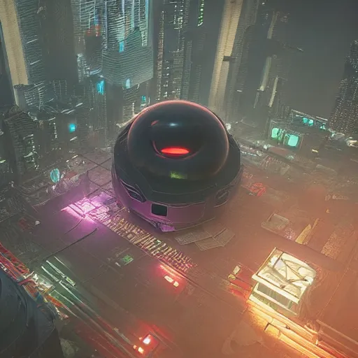 Image similar to Cyberpunk FantasyCore Kowloon giant floating eye, neon electronic, rendered in Lumion Pro, Autodesk Solidowkrs Visualize, Maya, and Cinema 4D by Iwan Baan, Greg Rutkowski, Ted Gore, Dustin Lefevre, and Jaya Su Berg, trending on artstation, cgsocciety r/art