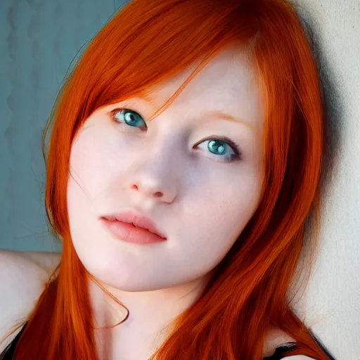 Prompt: close - up of a very sexy, beautiful and attractive ginger girl