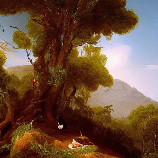 Image similar to a highly detailed painting of the australian bush by thomas cole