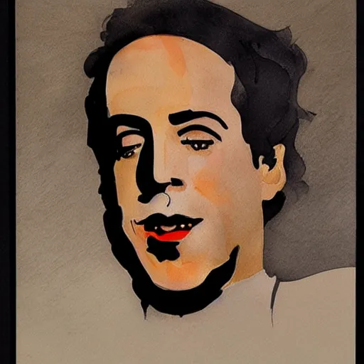 Image similar to beautiful portrait of Jerry Seinfeld by Milo manara and David downton