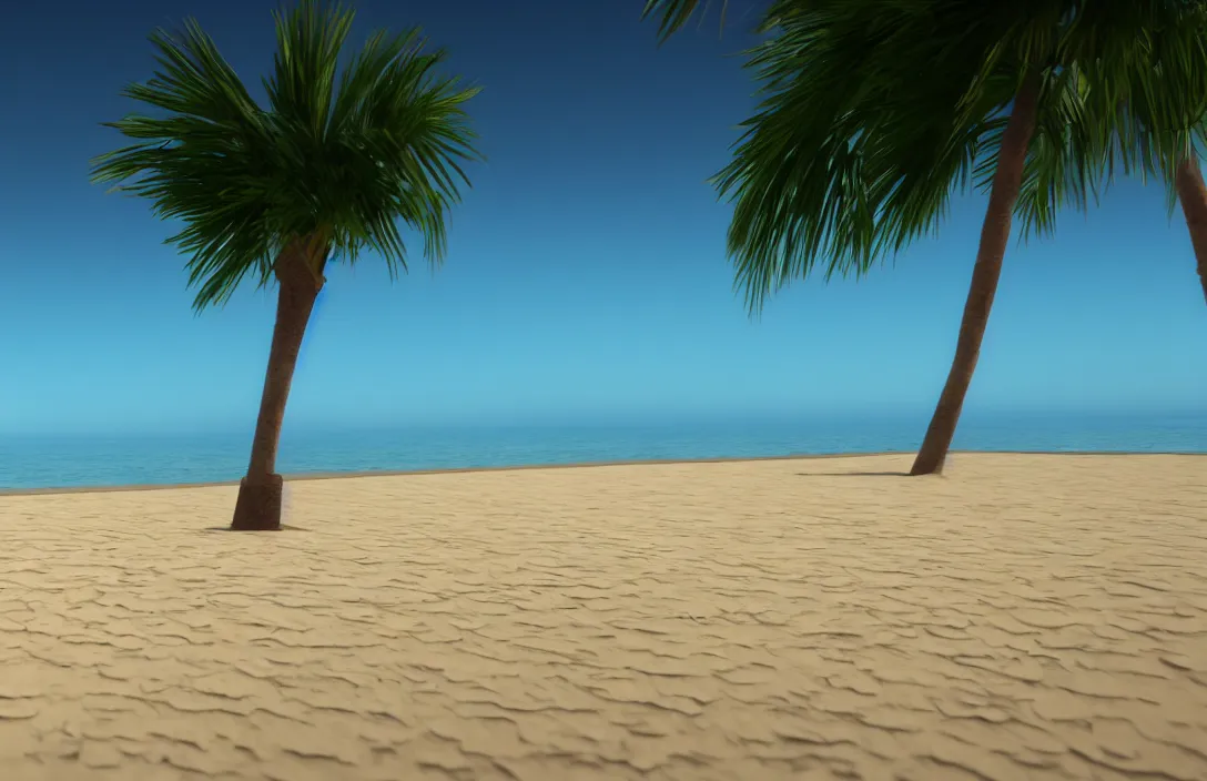 Prompt: on the beach, afternoon, unreal engine rendering, with light and shadow