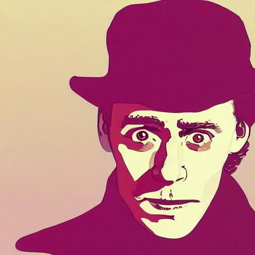 Image similar to “ tom hiddleston retro minimalist portrait by jean giraud, moebius, comic, 8 k ”