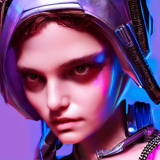 Prompt: a cute portrait of a cyberpunk princess, hyperdetailed, digital painting, trending on Artstation, CG society, hyperdetailed, digital painting, hypermaximalist, golden ratio, volumetric, octane render, weta digital, micro details, 3d sculpture