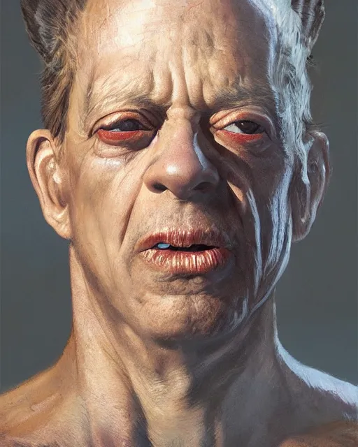 Prompt: lovechild of don knotts and a fish, fantasy character portrait, ultra realistic, concept art, intricate details, highly detailed by greg rutkowski, gaston bussiere, craig mullins, simon bisley