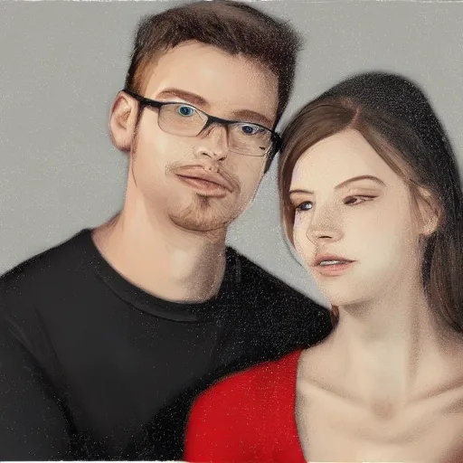 Image similar to portrait of a young couple by the most trending digital artists