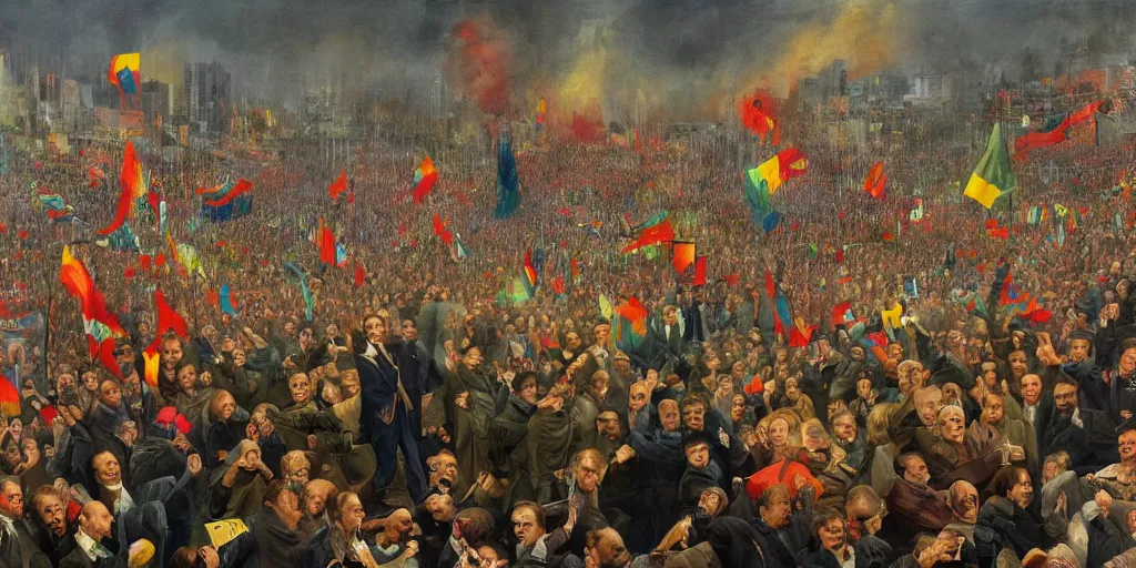 Prompt: fall of putin's regime, 2 0 2 2, detailed painting