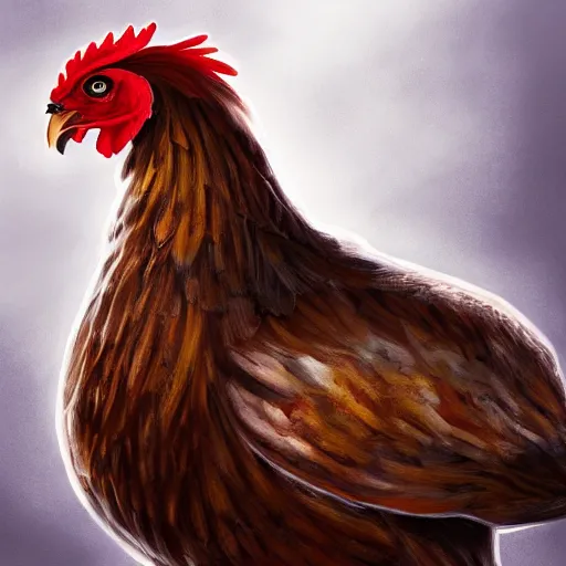 Prompt: fantasy half chicken half human, high detail, fantasy art, concept art, 4 k, ultra detail, computer art