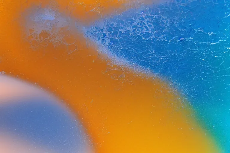 Prompt: big ocean wave of water particles, light blue, yellow orange, and light brown colors, white foam, splash, complex curl noise, vortex, simulation, reflection, featured on behance, uhd image, media art, motion graphic, particles, fluids, 3 d, rendering, octane