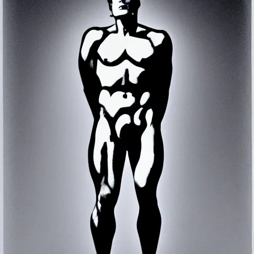 Prompt: full body portrait of the silver surfer, in style of robert mapplethorpe, 3 5 mm,
