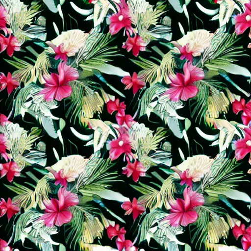 Image similar to exquisite fresh tropical print with beautiful and high resolution elements developed into seamless patterns