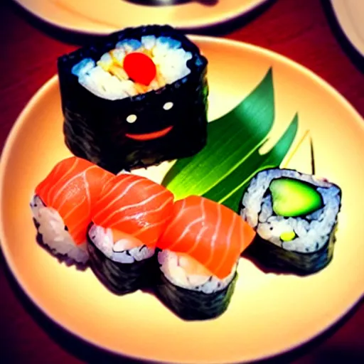 Image similar to sushi with an evil face