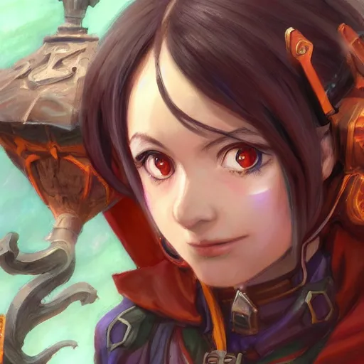 Image similar to megumin from konosuba as a fantasy D&D character close-up portrait art by Donato Giancola and Bayard Wu, realistic face,digital art, trending on artstation, 4k