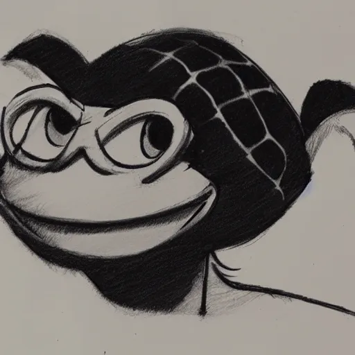 Prompt: milt kahl sketch of cecil turtle