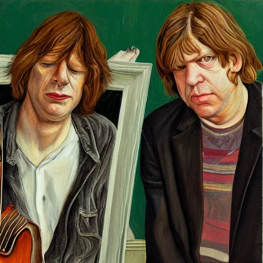 Prompt: high quality high detail painting by lucian freud, hd, thurston moore, portrait, sonic youth