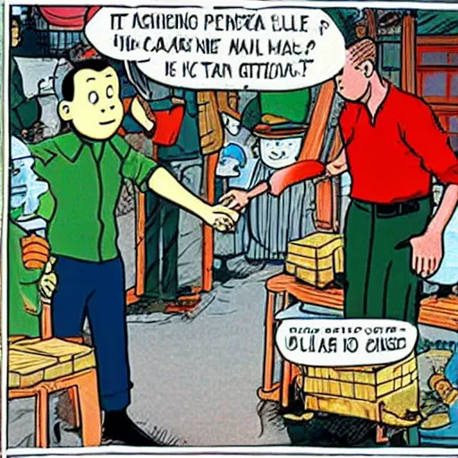 Image similar to tintin in bangladesh, ligne claire style