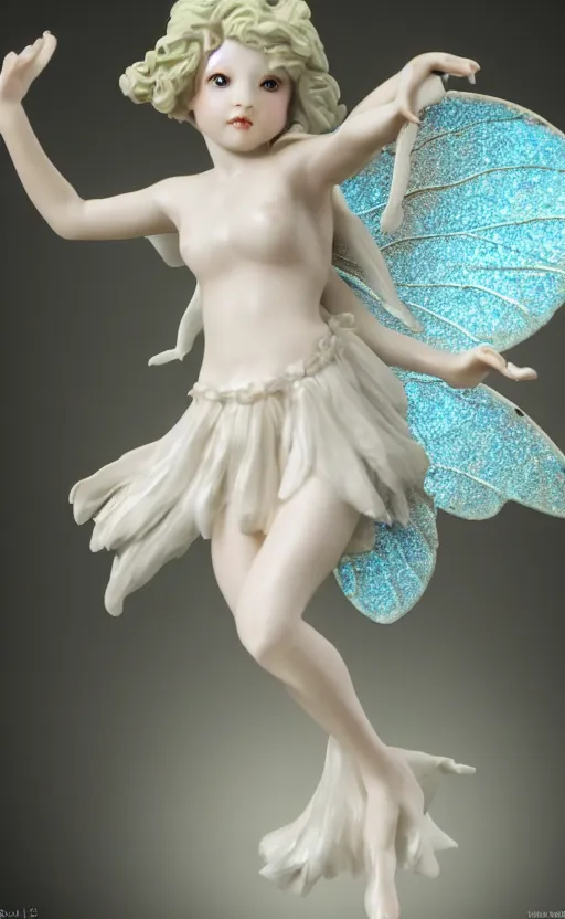 Image similar to !dream Porcelain fairy girl figure, 8k, studio photography, highly detailed