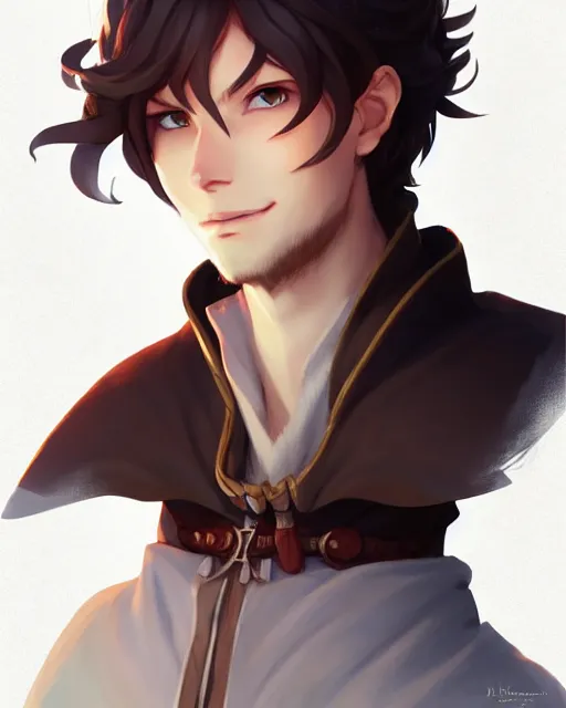 Prompt: portrait of a male cleric d & d, beard, fantasy, portrait shinkai makoto studio ghibli studio key hideaki anno sakimichan stanley artgerm lau rossdraws james jean marc simonetti elegant highly detailed digital painting artstation pixiv