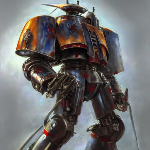 Prompt: Imperial Knight as a Mech, warhammer 40k, closeup character portrait art by Donato Giancola, Craig Mullins, digital art, trending on artstation