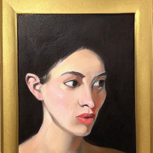 Prompt: female portrait, oil painting