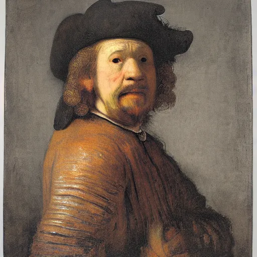 Prompt: a portrait of a sausage made by Rembrandt van Rijn