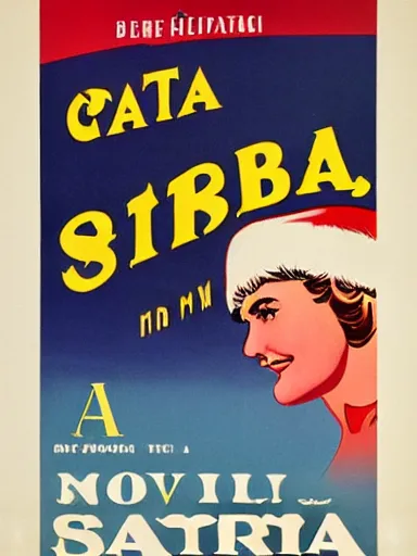 Image similar to a vintage movie poster about santa barbara, california,