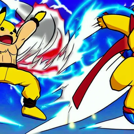 Image similar to newgrounds animation terribly drawn pikachu vs goku from early 2 0 0 0 s