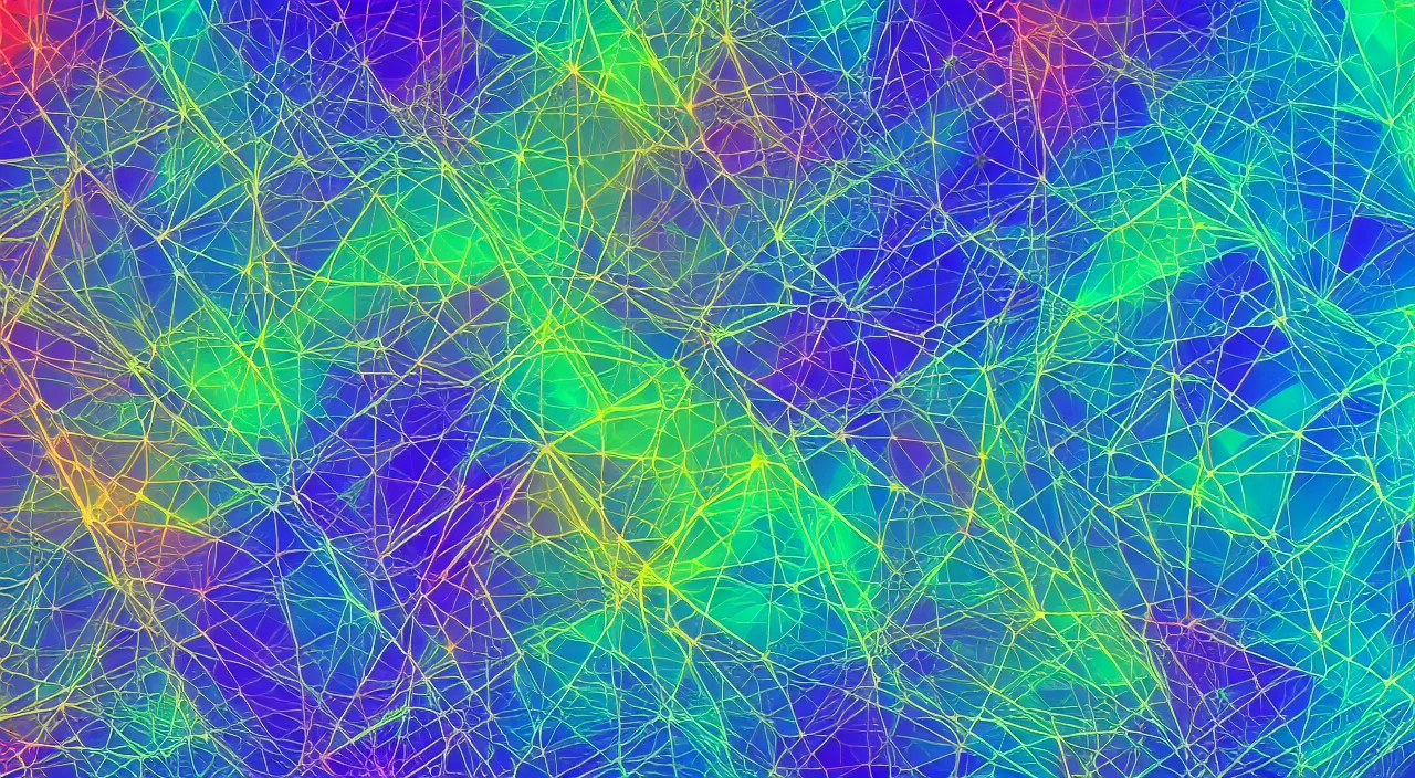 Image similar to A desktop wallpaper that visualizes AI, geometric but organic, visualize, iPhone wallpaper, vivid colors, Machine Learning, surrealism