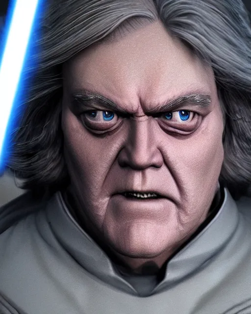 Image similar to Steve Bannon as a Sith lord in Star Wars. Unreal engine, fantasy art by Betty Jiang. Faithfully depicted facial expression, perfect anatomy global illumination, radiant light, detailed and intricate environment
