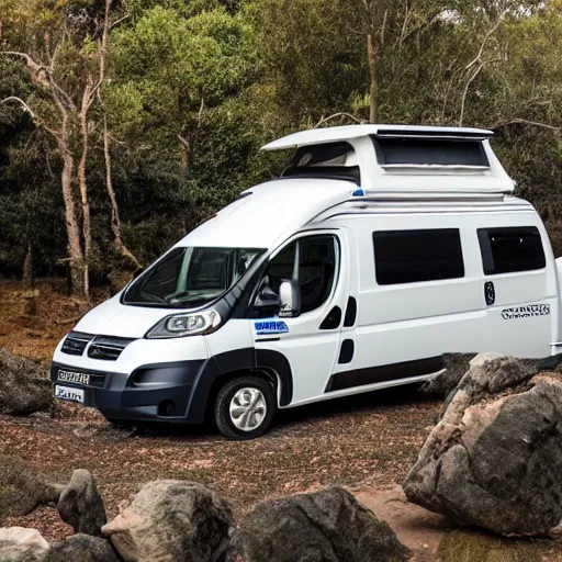 Image similar to a promaster campervan with rooftop tent adventure, national park art, beautiful scenery, fun