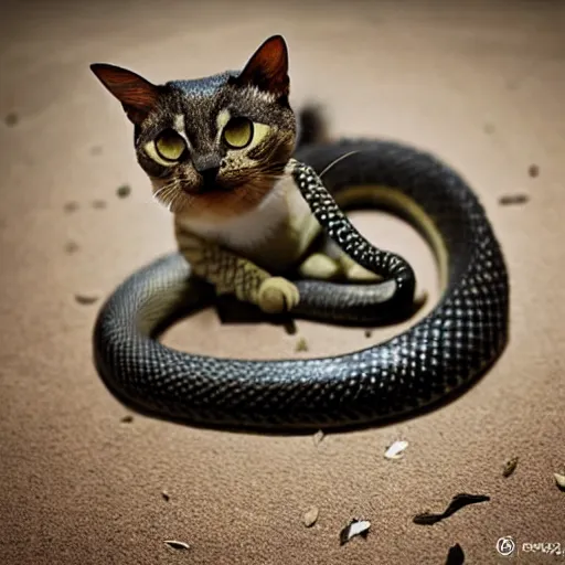 Image similar to a snake - cat - hybrid, reptile, animal photography