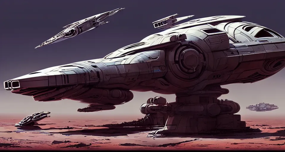 Image similar to highly detailed cinematic syd mead scifi render of 3 d sculpt of post apocalyptic spaceship, sparth, scott robertson, guardians of the galaxy, star wars, maschinen krieger, raphael lecoste