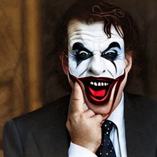 Image similar to [portrait of Patrick Balkany as the Joker]