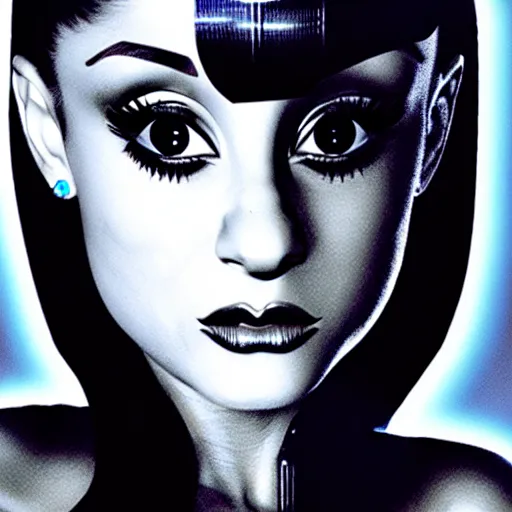 Prompt: 3/4 headshot of Ariana Grande, style of Giger, H. R. GIGER