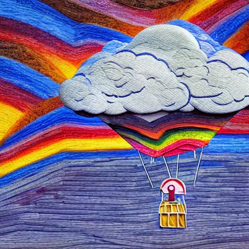 Image similar to landscape, ufo, clouds, Pencil Art, Colored Pencil, Impressionist Mosaic, Wall Decal, Signage, Wood-Carving, Balloon Modelling, Closeup, Field of View, Short Exposure, Long Exposure, 3D