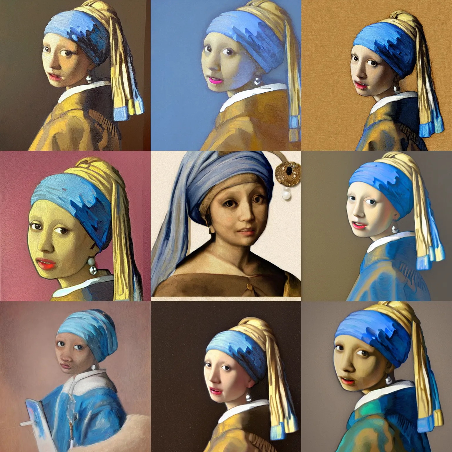 Prompt: beautiful painting of Anthropomorphic blue golang Gopher as a girl with a Pearl Earring