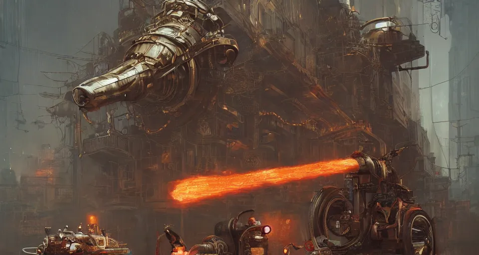 Image similar to a highly detailed epic cinematic concept art CG render digital painting artwork scene: retrofuturistic 1920s cyberpunk steampunk combustion engine forcibly sewn to a man's back. By Greg Rutkowski, Ilya Kuvshinov, WLOP, Stanley Artgerm Lau, Ruan Jia and Fenghua Zhong, trending on ArtStation, made in Maya, Blender and Photoshop, octane render, excellent composition, cinematic dystopian brutalist atmosphere, dynamic dramatic cinematic lighting, aesthetic, very inspirational, arthouse