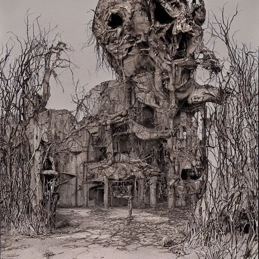 Prompt: an entrance to an abandoned theme park, by richard corben, zdzisław beksinski. goosebumps cover art. pulp horror art.