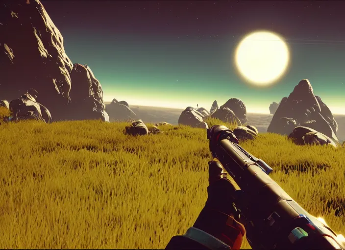 Image similar to no man's sky videogame beautiful screenshot