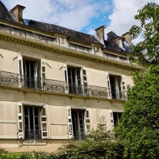 Prompt: photo of a french chateau