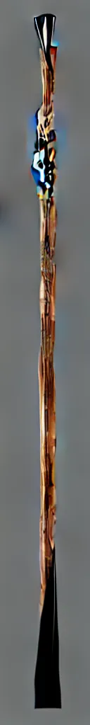 Image similar to picture of a single wooden long futuristic thin enchanted ninja staff with some black ornaments, highlight, weapon, cyberpunk, sci - fi, fantasy, dnd, close shot, single long stick, bright background, award winning