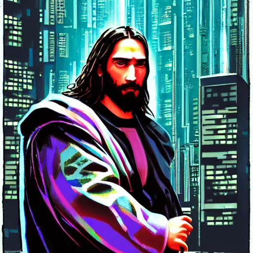 Prompt: Cyberpunk Jesus Christ