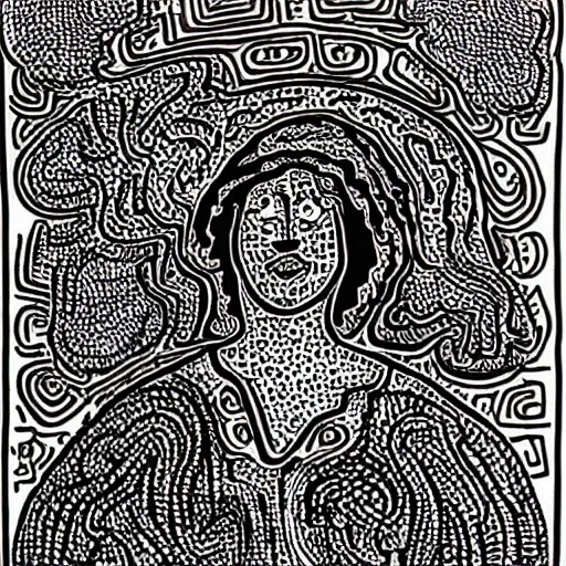 Image similar to a black woman with curly hair, pregnant, by keith harring, intricate details