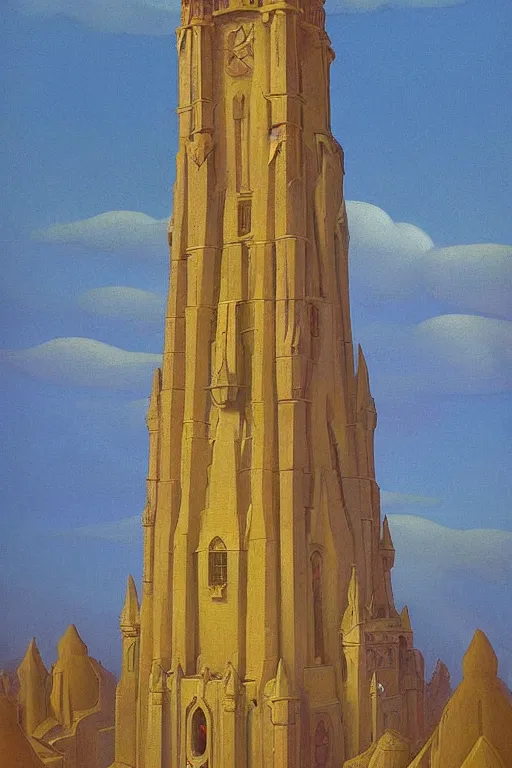 Prompt: painted tower of the queen, by Sylvain Sarrailh and Nicholas Roerich and jean delville and Tyler Edlin and William Dyce, dramatic cinematic lighting , beautiful garden, ornate carved architecture, smooth, sharp focus, extremely detailed