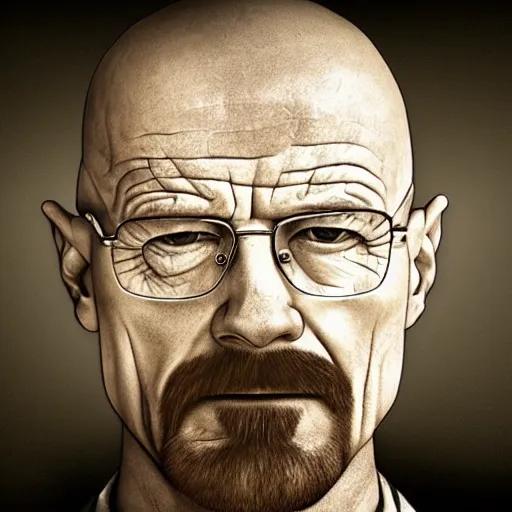 Image similar to walter white fully body in a jar realistic photo