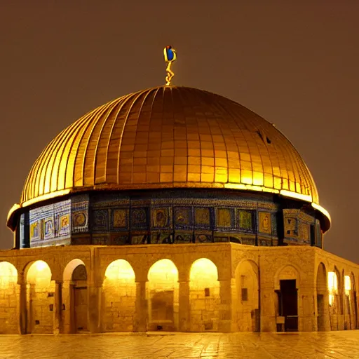 Image similar to dome of the rock, by professional photographer, night sky