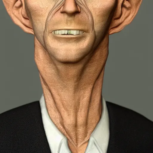 Image similar to A middle-aged Dr. Venture in real life with a hooked nose, a long gaunt face and skinny body and neck, very thin and bald, realistic, very realistic, hyperrealistic, highly detailed, very detailed, extremely detailed, detailed, digital art, oil painting, trending on artstation, headshot and bodyshot, detailed face, very detailed face, extremely detailed face, HD Quality, 8k resolution, very very detailed face, real life