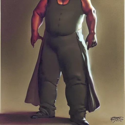 Prompt: photoreal portrait of a powerful black man as baron harkonnen, by norman rockwell and boris vallejo, artstation, concept character art