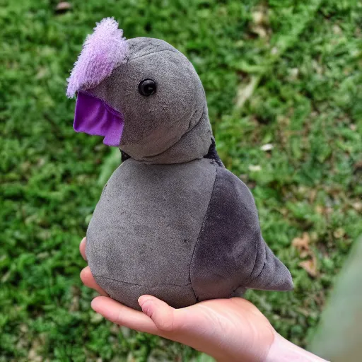 Prompt: a dodo as a plush toy