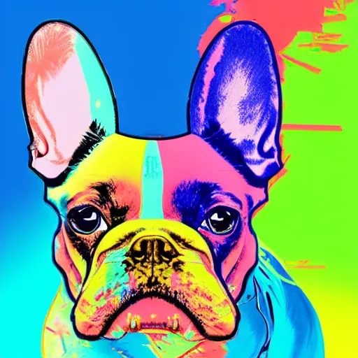 illustration of cyberpunk french bulldog in vr helmet, | Stable ...