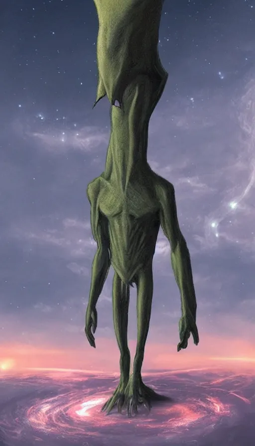 Image similar to Majestic tall alien, sci-fi